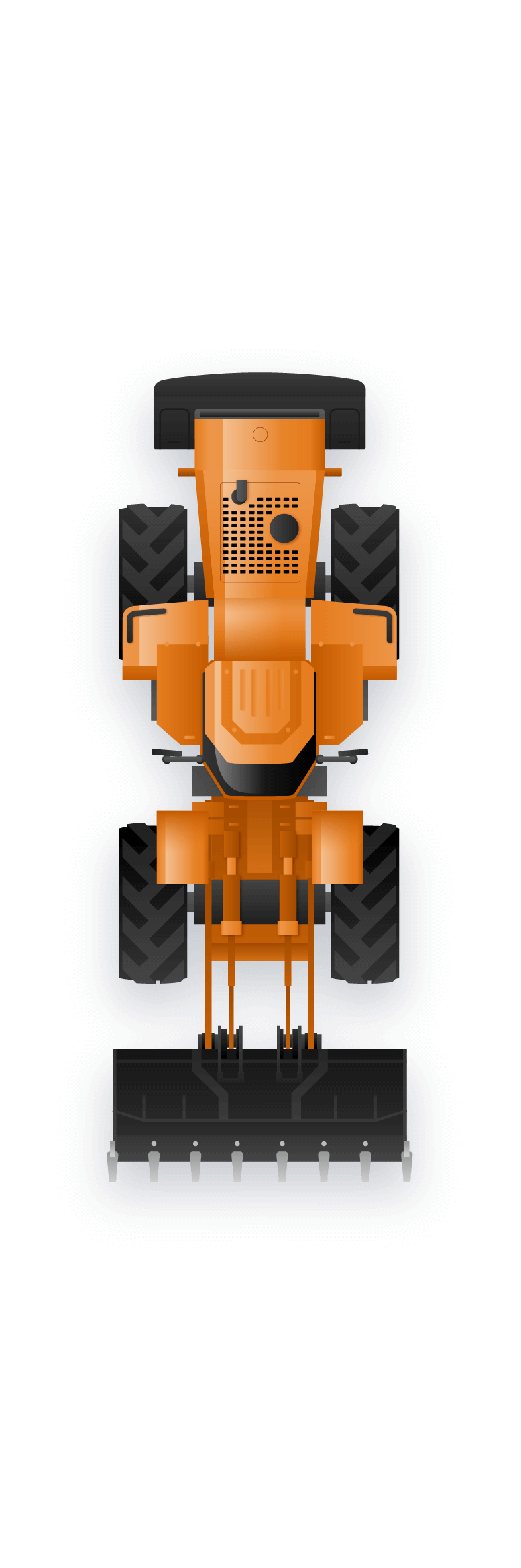 Orange front loader